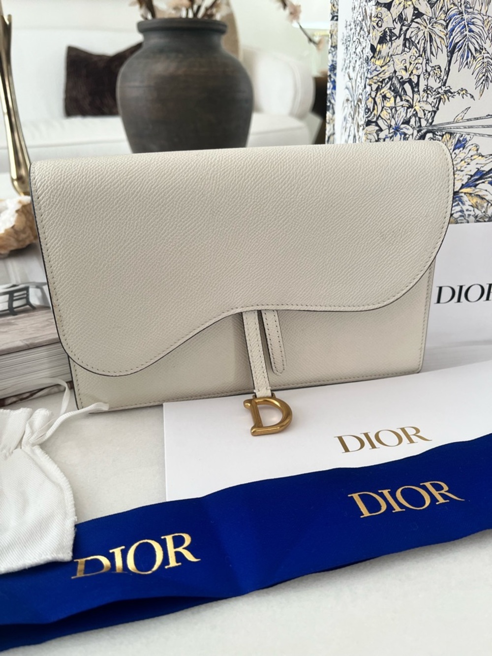 Dior saddle shoulder chain bag